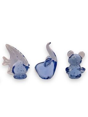 U.S. Commemorative Fine Art Gallery Hand Blown Glass Animal Paperweights Set(6)